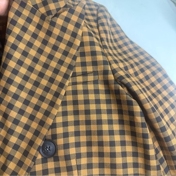 FREE PEOPLE ASHBY VINTAGE INSPIRED PLAID BLAZER IN BROWN NWOT - Picture 12 of 12